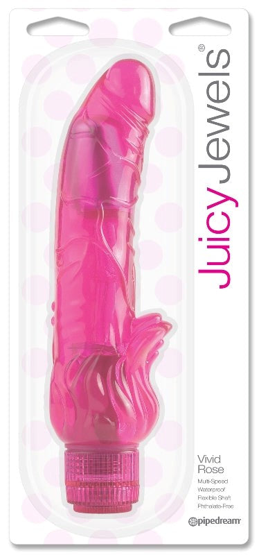 Pipedream Products Juicy Jewels Vivid Rose Dong Massager Features - - Waterproof Vibrators