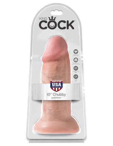 Pipedream Products King Cock 10 Inch Chubby Realistic Dong Flesh Dildo - Realistic Dildos
