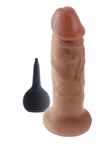 Pipedream King Cock 7 Inch Realistic Squirting Cock Tan Interactive Dildo - Realistic Dildos