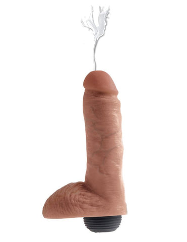 Pipedream Products King Cock 8 Inch Realistic Squirting Cock with Balls Tan - Realistic Dildos