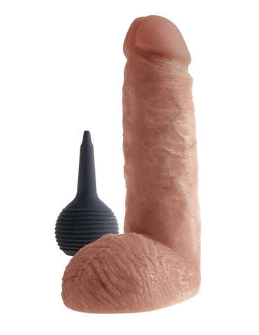 Pipedream Products King Cock 8 Inch Realistic Squirting Cock with Balls Tan - Realistic Dildos