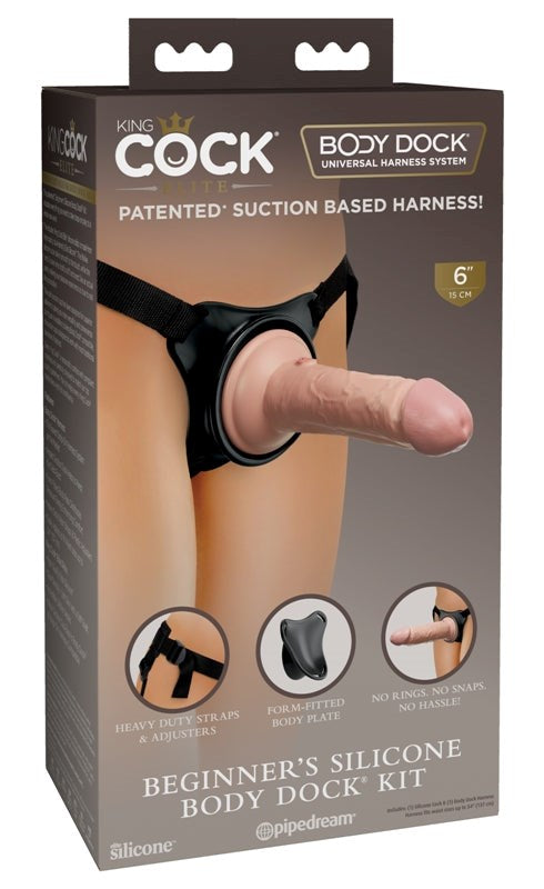 Pipedream Products King Cock Elite Beginners Silicone Body Dock Strap On Kit - - Realistic Dildos