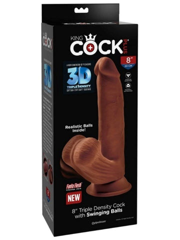 Pipedream Products King Cock Plus 8 Inch Triple Density Cock With Swinging Ball - Realistic Dildos
