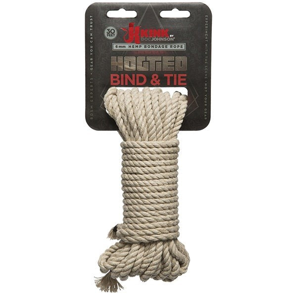 Kink Bind And Tie Hemp Bondage Rope Natural 50 Feet - - Cuffs and Restraints