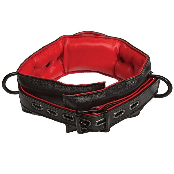 Kink Leather Handlers Collar Black and Red - - Collars and Leads