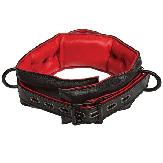 Kink Leather Handlers Collar Black and Red - - Collars and Leads