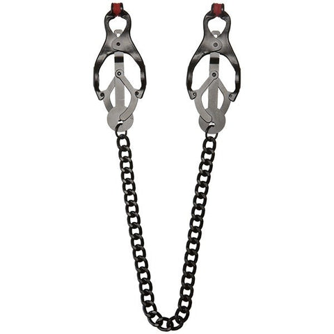 Doc Johnson Kink Squeeze Clover Clips with Silicone Tips Japanese Style - Nipple and Clit Clamps
