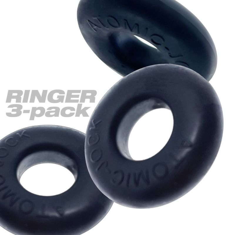 Ringer Cockring 3 Pack Special Edition Black - - Stretchy Cock Rings