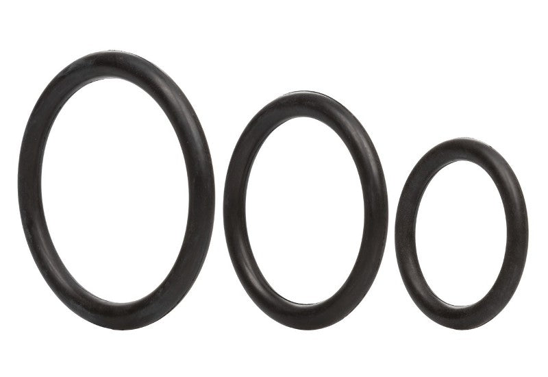 Rubber Ring Set Black 3 - - Stretchy Cock Rings