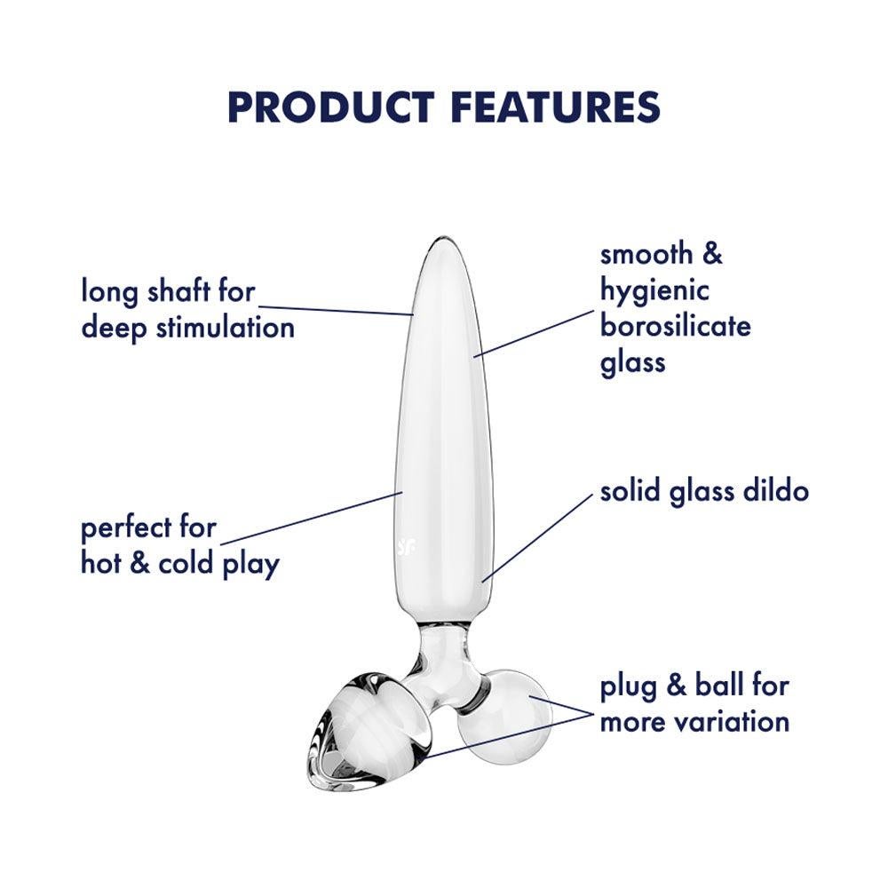 Satisfyer Triple Crystal 1 Glass 3-in-1 Butt Plug - Butt Plugs