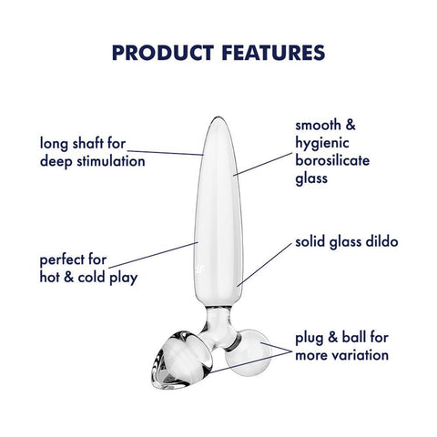 Satisfyer Triple Crystal 1 Glass 3-in-1 Butt Plug - Butt Plugs