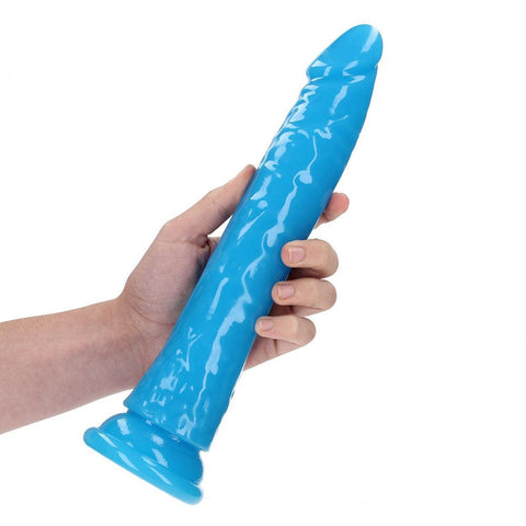 Shots REALROCK 29 cm Slim Glow in the Dark Neon Dong - Realistic Dildos