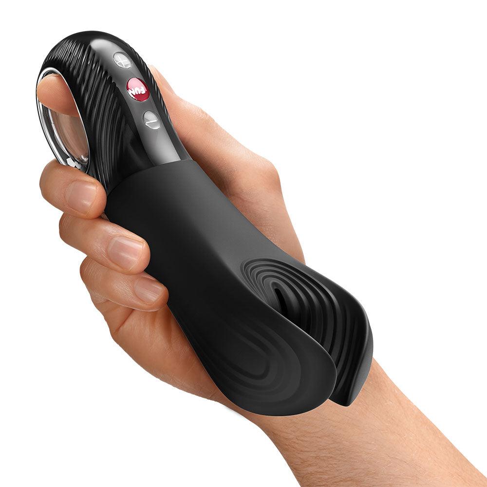 Fun Factory MANTA Rechargeable Unisex Vibrating Masturbator - Black - Masturbators and Strokers