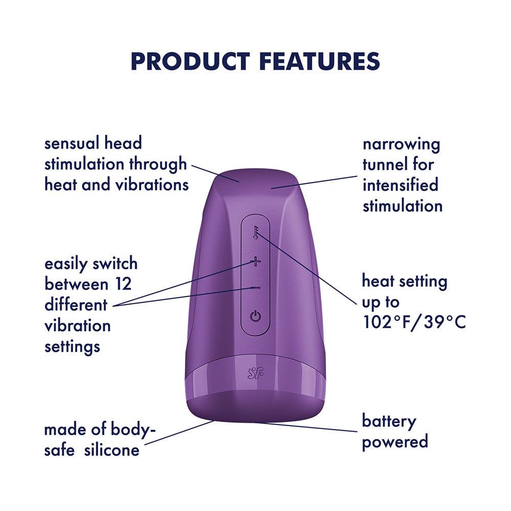 Satisfyer Men Heat Vibration Battery Series Male Masturbator - Masturbators and Strokers