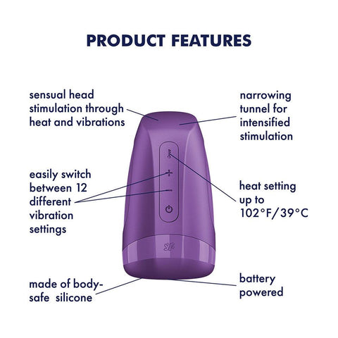 Satisfyer Men Heat Vibration Battery Series Male Masturbator - Masturbators and Strokers