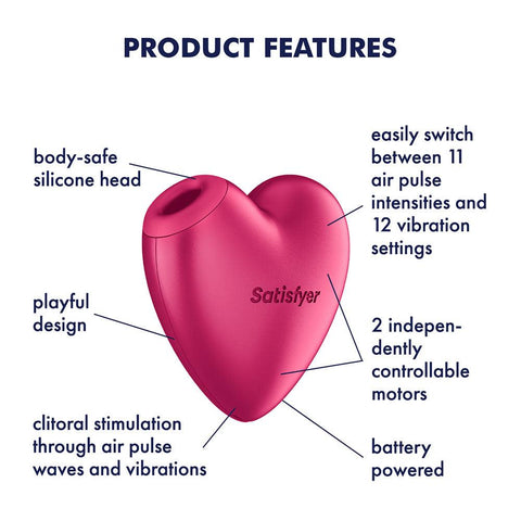 Satisfyer Cutie Heart Battery Operated Air Pulse Clit Vibe