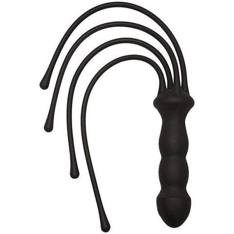 Doc Johnson Kink The Quad Silicone Whip Black Four Strand Impact Flogger - Whips And Crops