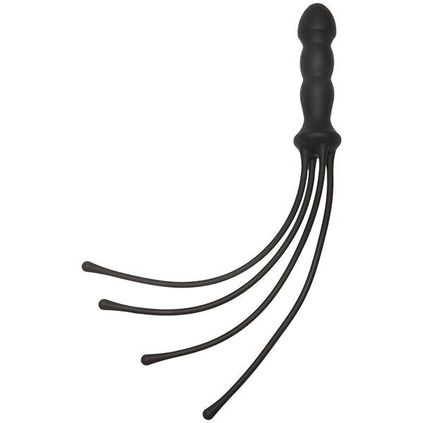 Kink The Quad Silicone Whip Black Easy Fit Gear - - Whips And Crops