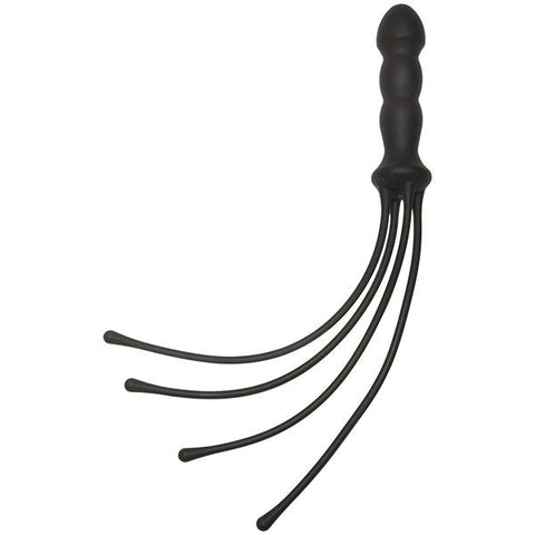 Doc Johnson Kink The Quad Silicone Whip Black Four Strand Impact Flogger - Whips And Crops