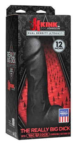 Doc Johnson Kink The Really Big Dick 12 in. Black Realistic Dildo - Realistic Dildos