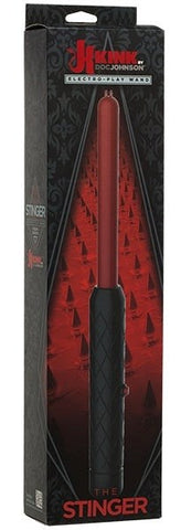 Doc Johnson Kink The Stinger Electro Play Wand Black and Red Electroplay - Electro Sex
