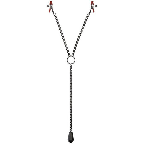 Doc Johnson Kink Tug Nipple Clips with Heavy Weight and Silicone Tips - Breast and Nipple Toys