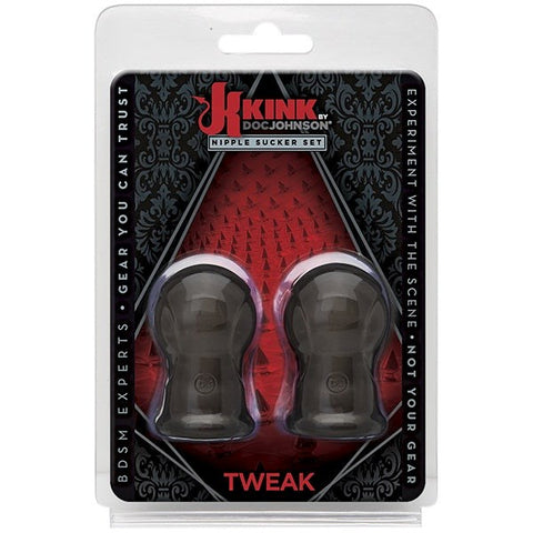 Doc Johnson Kink Tweak Nipple Sucker Set Black Hands Free Suction - Breast and Nipple Toys
