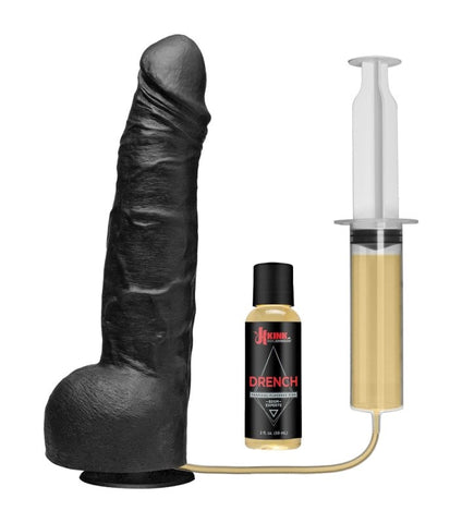 Doc Johnson Kink Wet Works Drencher Silicone Squirting Cock Black Piss Play - Realistic Dildos