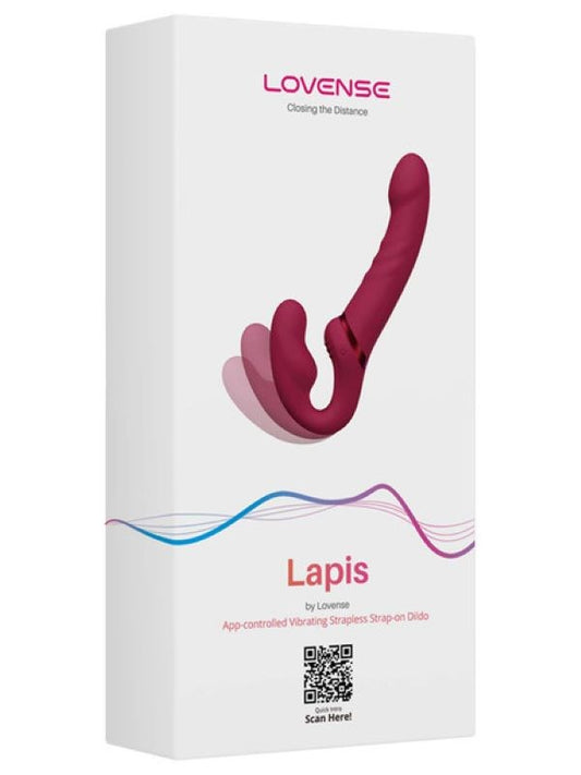 Lovense Lapis Flexible Vibrating Strapless Strap On Dildo Triple Motor - - Remote Control Vibrators