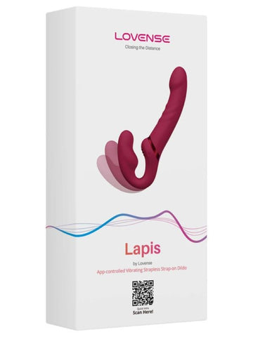 Lovense Lapis Flexible Vibrating Strapless Strap On Dildo Triple Motor - Remote Control Vibrators