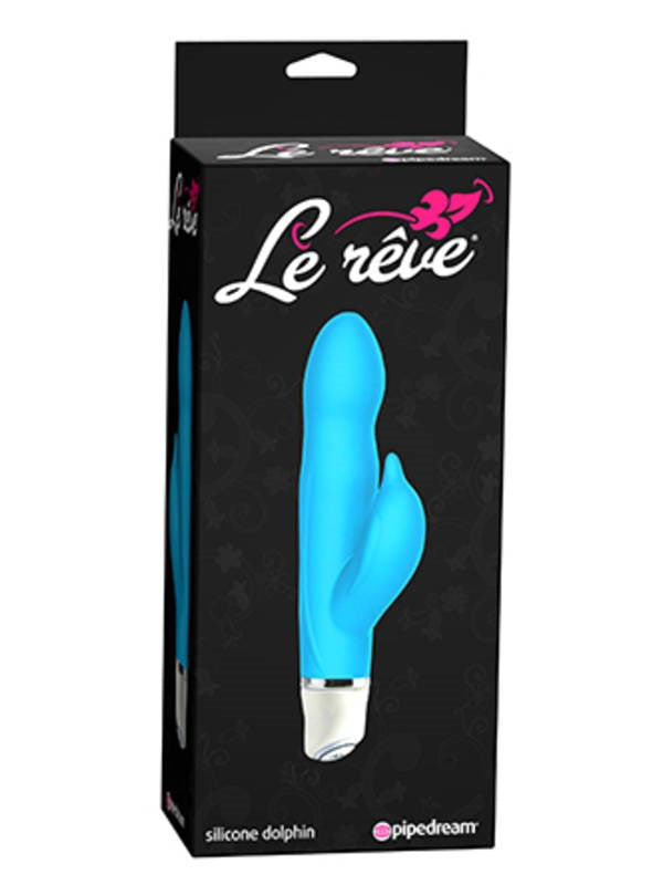 Pipedream Products Le Reve Silicone Sweeties Dolphin Rabbit Vibrator Blue - - Rabbit Vibrators