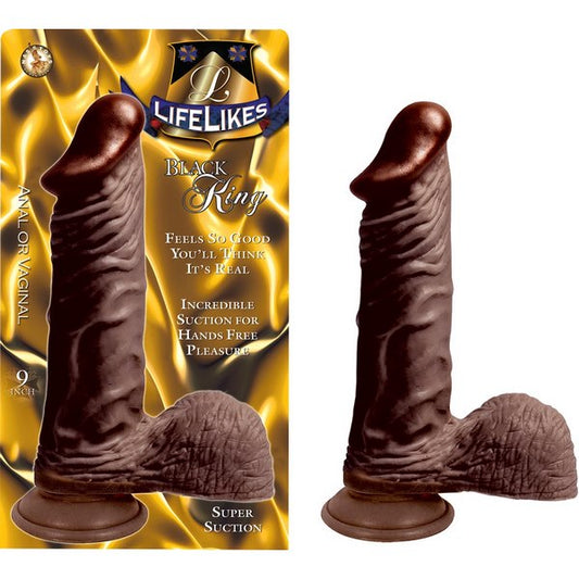 LIFELIKES Black King Reallistic 8 Inch Cock With Balls - - Realistic Dildos