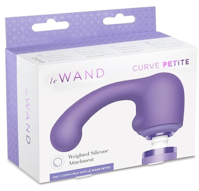 Le Wand Petite Curve Weighted Silicone Attachment Violet with G Spot Targeting - Vibrator Accessories