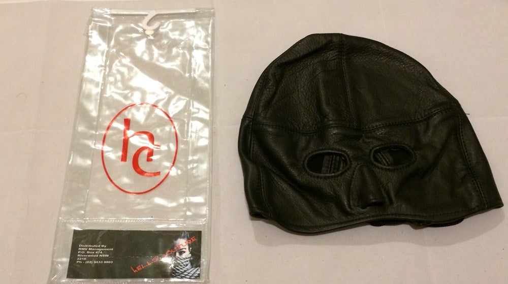 Leather Addicts Bondage Hood with Open Chin Faux Leather - - Bondage Hoods