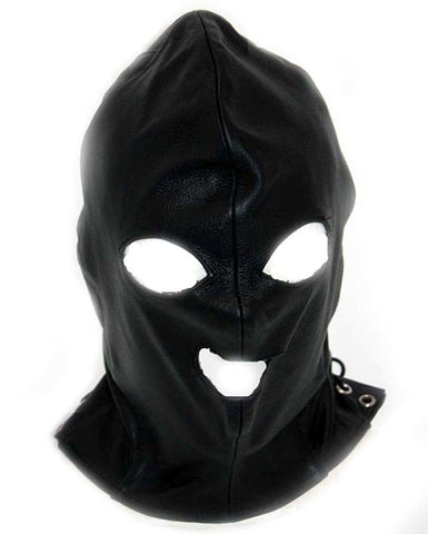 Hells Couture Leather Executioner Bondage Hood with Sensory Deprivation Design - Bondage Hoods