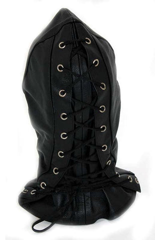 Hells Couture Leather Executioner Bondage Hood with Sensory Deprivation Design - Bondage Hoods
