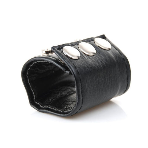 BDStyle Leather Lined Ball Stretcher Adjustable CBT Accessory - Ball and Cock Toys