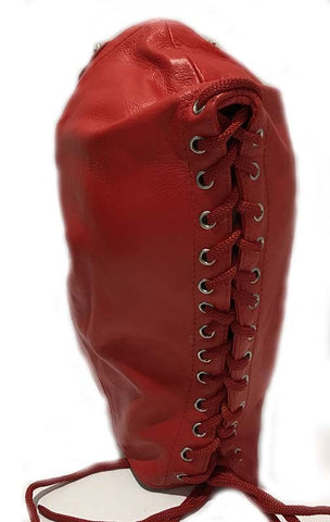 Hells Couture Leather Spiked Devil Hood with Stainless Steel Ring - Bondage Hoods