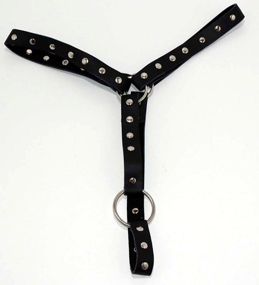 Leather Waist Harness with Cockring Get More Naughty Fun - - Cuffs And Restraints