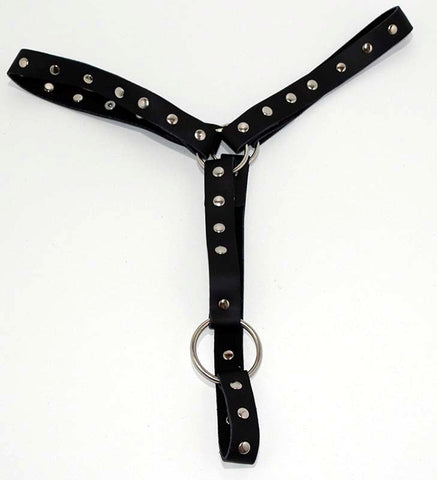 Hells Couture Unleash Your Desires Leather Waist Harness with Cock Ring - Cuffs And Restraints