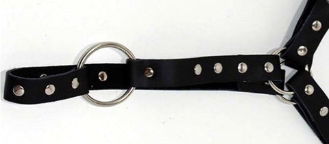 Hells Couture Unleash Your Desires Leather Waist Harness with Cock Ring - Cuffs And Restraints