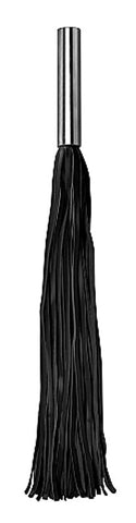 Shots Toys Leather Whip Metal Long Black BDSM Impact Play - Whips And Crops