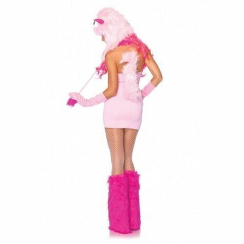 Leg Avenue Pink Puff Monster Fluffy Tutu Monster Costume with Hood - Fancy Dress Ups
