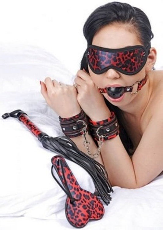 Leopard Bondage Starter Kit 6 piece The Cock Kit Shop - - Bondage Kits