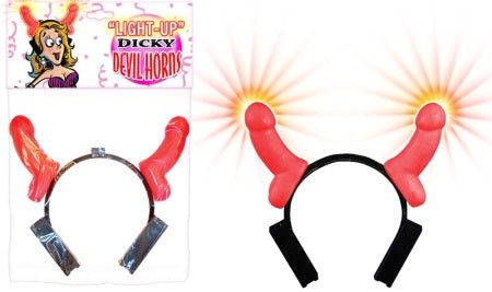 Hott Products Glowing Penis Shaped Dicky Horns for Party Fun with LED Lights - Fancy Dress Ups