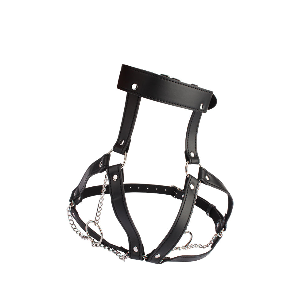 Chisa Fetish Breast Harness With O-ring Chains - Cuffs And Restraints