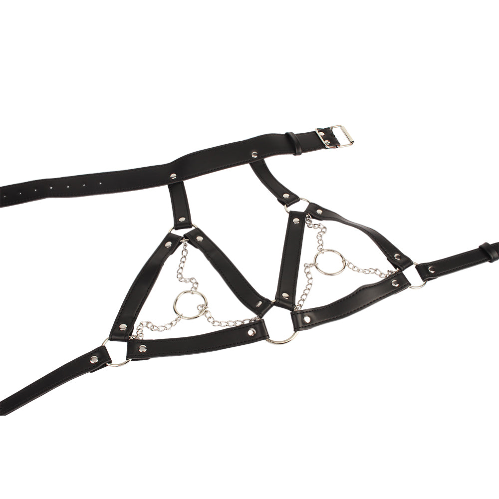 Chisa Fetish Breast Harness With O-ring Chains - Cuffs And Restraints
