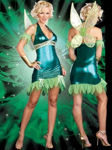 Dream Girl Lingerie Lil Green Fairy Costume with Fiber Optic Lights - Fancy Dress Ups