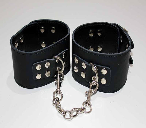 BDStyle Lilylush Leather Wrist/Ankle Restraints Studs Bondage Set - Cuffs and Restraints