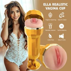 Chisa Ella Realistic Vibrating Vagina Cup - - Masturbators and Strokers